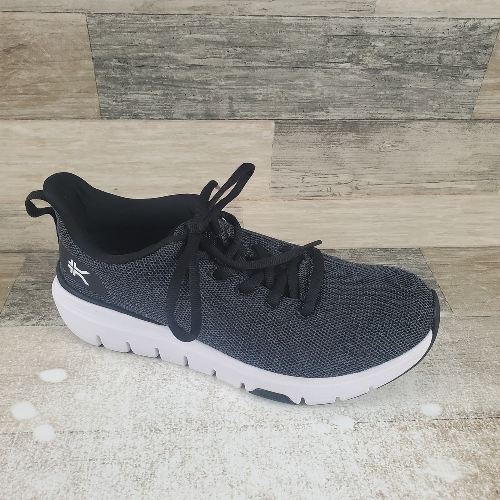 Kuru Flex Via Womens Shoes Sz 6.5 Running Jet Black Bright White Lace Up Sneaker